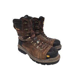 CATERPILLAR Men's 8'' Hauler XL Composite Toe Composite Plate Boots Brown 9.5W